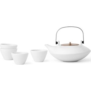 Viva Scandinavia - Pure Thee Set - Theepot incl. 2 mokjes - 370 ml - 7x7x15.2 cm - Wit