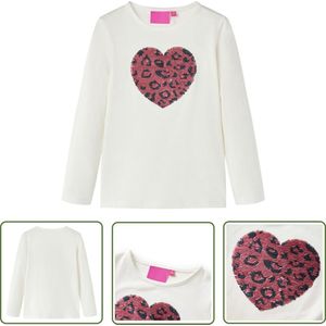 vidaXL Langmouwig Hemd - Kinderhemd - Kindershirt met lange mouwen 116 ecru - Meisjeshemd - Jongenshemd - Kindermode