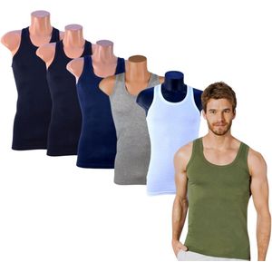 6 Stuks Heren onderhemd - 100% katoen - Monaco - Maat S