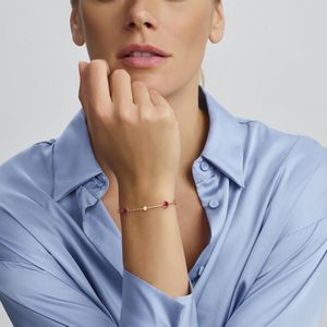 Armband Robijn, Opaal En Rondjes 16 - 17,5 - 19 Cm
