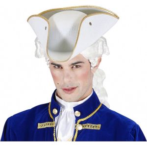 Witte driesteek verkleed hoed voor volwassenen - Admiraal/Lakei/Piraat Tricorn hoed