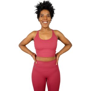 Sportkleding - sportset dames- fitnessset- fitnesskleding- yogawear - yogaset - yogakleding - sportset donker rood- Extra Small - XS