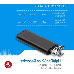 Dicteerapparaat Stemactivering - 26 Uur Batterijduur - 94 Uur Capaciteit - Eenvoudig te Bedienen - 8 GB Voicerecorder Afluisterapparatuur