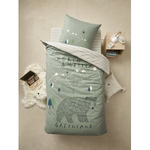 Vertbaudet - Set Dekbedovertrek + Kussensloop - Gerecycled Katoen - NOMAD - Kinderen