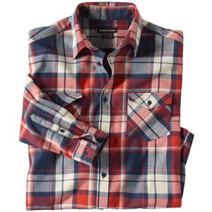 ATLAS FOR MEN - Geruit flanellen overhemd Atlas® - Heren - Verkrijgbaar in grote maten - L