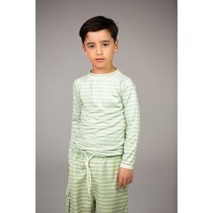 Ducksday - UV-Zwemshirt voor kinderen - UV-werend UPF50+ - Rashguard met Lange mouwen - unisex - Andes - Muntgroen - maat 10 jaar
