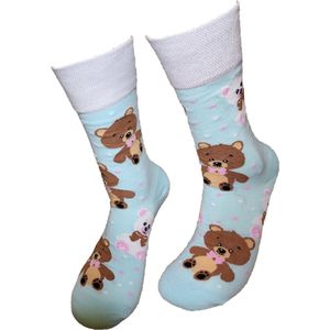 Verjaardag cadeau - Beertjes - Beer - Grappige sokken - Schildpadsokken - Leuke sokken - Vrolijke sokken - Luckyday Socks - Cadeau sokken - Sokken waar je vrolijk van wordt - Maat 37-42