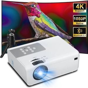 Full HD Mini Beamer met 5G WiFi en Bluetooth - Draagbare Videoprojector voor Thuisbioscoop