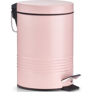 1x Roze vuilnisbakken/pedaalemmers 3 liter van 17 x 25 cm - Huishouding - Badkameraccessoires/benodigdheden - Toiletaccessoires/benodigdheden - Kleine prullenbakken