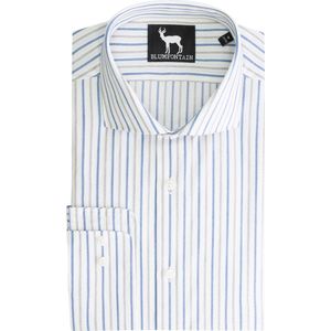 GENTS - Overhemd Blumfontain streep strijkvrij - Katoen - Grijsblauw - Maat M/M