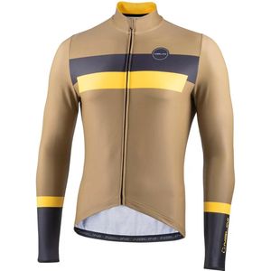 Nalini - Heren - Fietsshirt - Lange mouwen - Wielrenshirt - Najaar - Winter - WARM LS JERSEY - KAKI - M