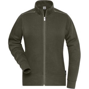 James & Nicholson Solid sweater jas met rits JN893 dames - Olijf - XL