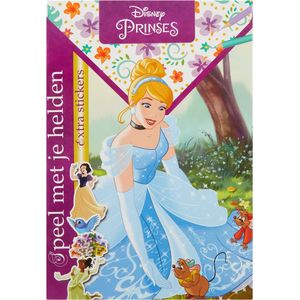 Disney Princess knutselboek met stickers - Roze / Multicolor - Papier/Kunststof - 30 paginas met puzzels en kleurplaten en 2 vellen stickers - Sticker - Speel met je helden