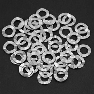 Set van 50 roestvrijstalen kartelschijven met M6 maat, geschikt als afdichting en veerschijf voor stevige sluiting en duurzaam gebruik in diverse toepassingen