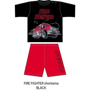 Fun2wear - baby - kinder - tiener - Brandweer / Firefighter - shortama / pyjama - zwart - maat 68