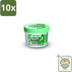 10 x Garnier - Fructis Hair Food Aloe Vera - 3-in-1 Haarmasker - Normaal tot Droog Haar - 400 ml - Grootverpakking - Haarmasker - Aloe Vera - Hydratatie - Droog Haar - 3-in-1