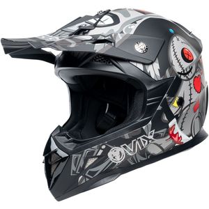 Motor Cross Crosshelm DIRTY VOODOO Zwart/Grijs XL van MOTOBLOUZ