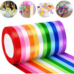 Cadeaulint regenboog rol voor ballonnen, knutselen, kunst en handwerk - 1 cm x 22 m