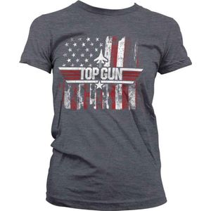 Top Gun Dames Tshirt -S- America Grijs