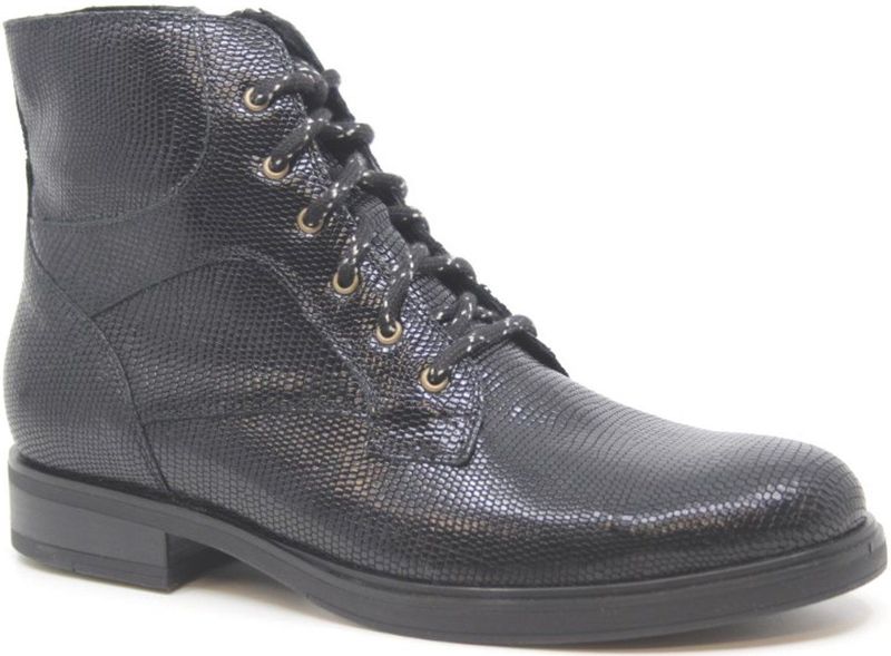 Durea - 9832 - Veterboot - Zwart - Wijdte E