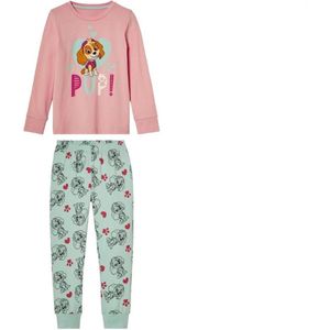 paw patrol pyjama - kind - maat 122/128 - skye - roze/mint - lange mouw - katoen