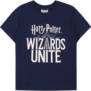 Donkerblauw T-shirt met Harry Potter print / 140 cm