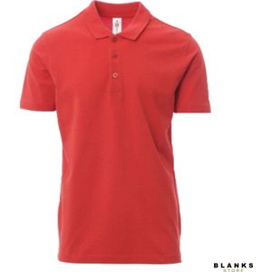 Payper Rome: Katoenen Piquet Polo Shirt Heren met Korte Mouwen en Parelmoer Knopen - Rood - 4XL