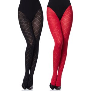 Merry Style Dames Panty 2 Pack - 60 DEN- 3D-technologie - Polyamide – Zwart/Rood – M - MS-GB-328-2B