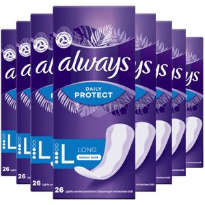 8x Always Daily Protect - Inlegkruisjes Long - 26 Stuks - voordeelverpakking