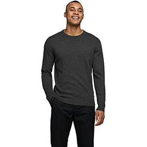 Heren Pullover Trui - Grijze Basic Knit Crew Neck - Comfortabel en Puur Katoen