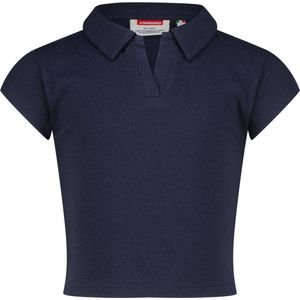 Vingino Top G-basic-crop rib polo Meisjes Poloshirt - Navy Blazer2