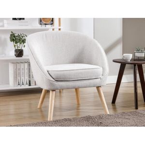 Fauteuil van lichtgrijze stof LINDALE L 72 cm x H 77 cm x D 68 cm