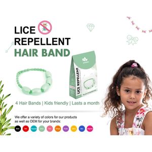 Kinnimo - Haarelastiekjes - Preventief Anti Luizen - 4st - Groen