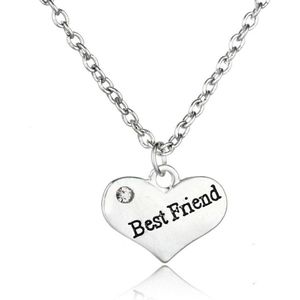 Best friend ketting | zilverkleurig | hart