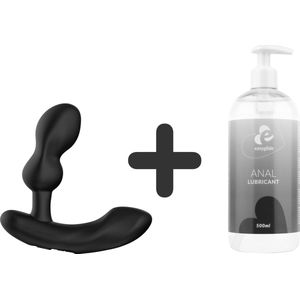 Lovense Edge 2 - Prostaat Massager Buttplug - 35 mm - Zwart - EasyGlide anal lube - 500 ml