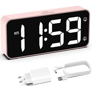 Digitale Wekker met Adapter en USB Oplaadpoort, Instelbare Helderheid, Dual Alarm en 8 Beltonen - Perfect voor Iedereen