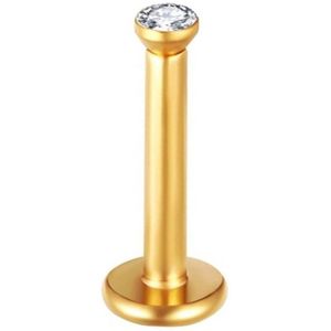 Goud Met Steen - Tragus / Helix / Labret Piercing