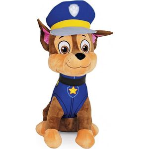 Chase – PAW Patrol Pluche Knuffel XXL 100 cm {Extra grote Paw-Patrol knuffeldier | XL knuffelpop voor kinderen jongens meisjes | Marshall, Skye, Chase, Rubble, Rocky, Zuma}