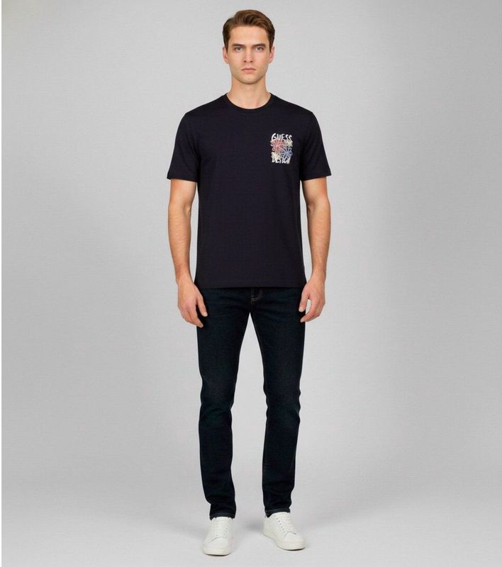 Guessvoor mannen. M5YI20K8FQ4 Bloem beige T-shirt (S), Casual, Katoen, Korte mouwen