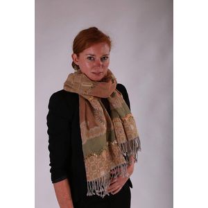 1001musthaves.com Wollen dames sjaal in zacht geel en groen 70 x 180 cm