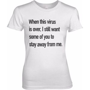 Hybris Stay Away From Me Girly Tee Damen T-Shirt White-S