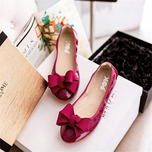 Provento - Dames Ballet Flats met Bow-Knot Detail, Puntteen, Comfortabel - Wijn Rood, Maat 38 EU.