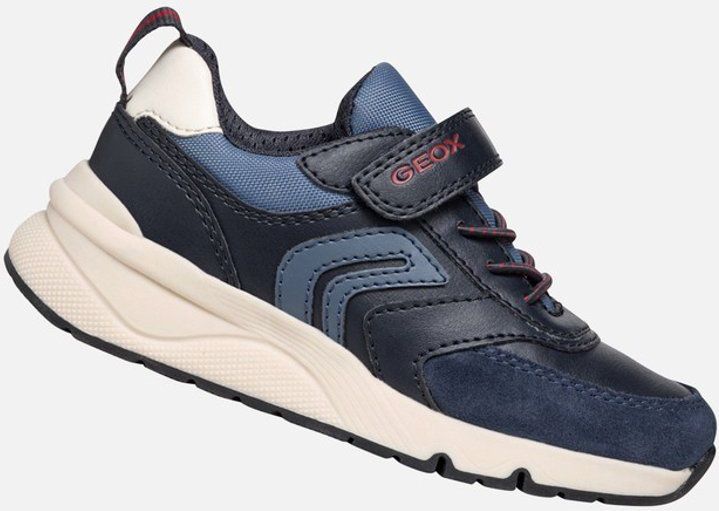 Geox - J Rooner Boy - Sneakers - Blauw - Textiel - Riptape Sluiting