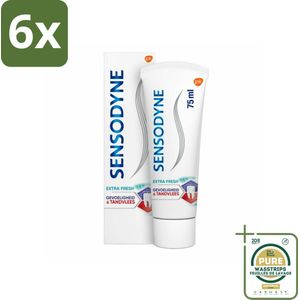 Sensodyne - Tandpasta - Gevoeligheid & Tandvlees - Extra Fresh - 75 ml - Voordeelverpakking - 6 stuks - Tandplak - Gevoelige tanden