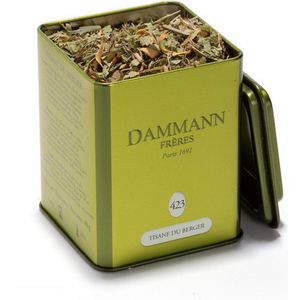 Dammann Frères - Tisane Du Berger blikje N° 423 - 40 gram losse kruidenthee met munt - Voor 23 kopjes thee zonder theïne