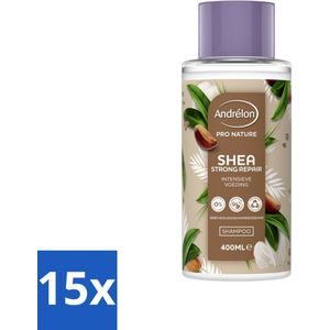 Andrélon - Pro Nature - Shea Strong Repair - Shampoo - 400 ml - Bulkverpakking - 15 stuks