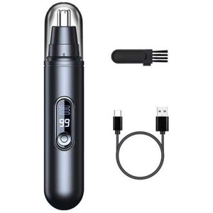 Scheerapparaat - Neustrimmer - Oor- en neustrimmer - Professioneel - Pijnloos scheerapparaat - Oplaadbaar type C - Waterdicht - Dubbelzijdig mes - Voor wenkbrauwen en gezichtshaar voor mannen en vrouwen - Zwart