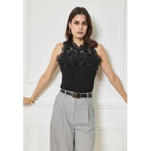 Topje, met kant, zwart, maat M