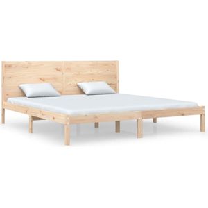 vidaXL - Bedframe - zonder - matras - massief - grenenhout - 200x200 - cm
