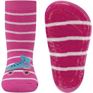 Ewers Antislipsok - Fuchsia Roze & Witte Strepen - Rollerskates Lichtblauw - Elastisch - Siliconenzool-25/26